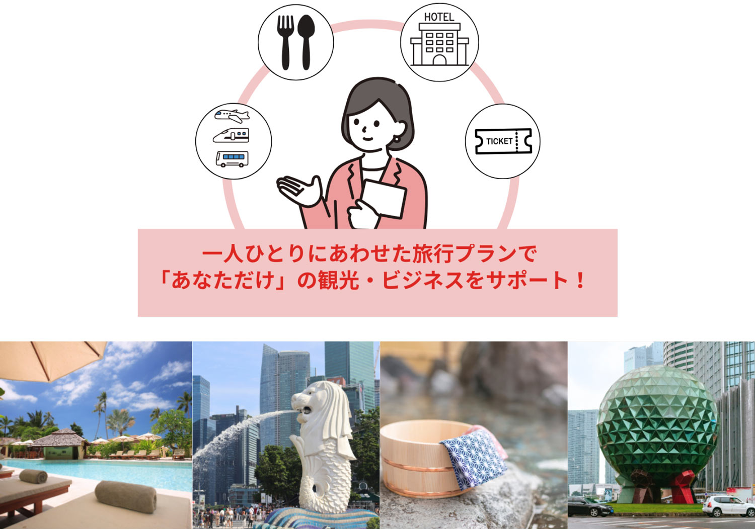 一人ひとりにあわせた旅行プランで「あなただけ」の観光・ビジネスをサポート!